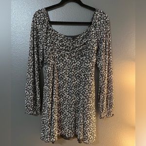 Black Floral Mini Dress